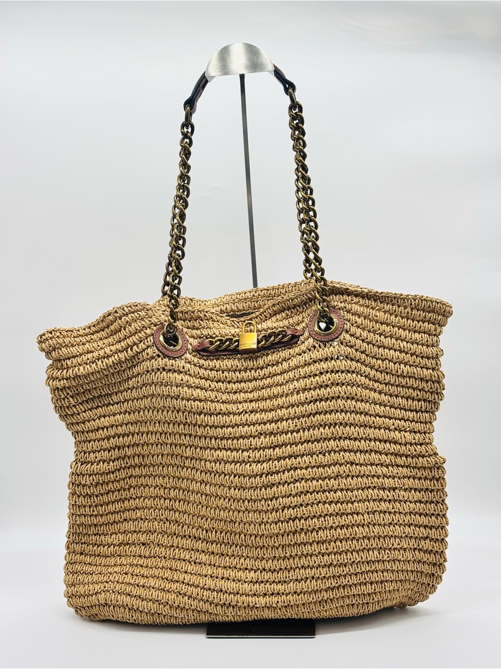 Kurt Geiger Large Brixton Raffia Bag